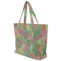 Watercolor Leaves Pattern Zip Up Canvas Bag by Valentinaart