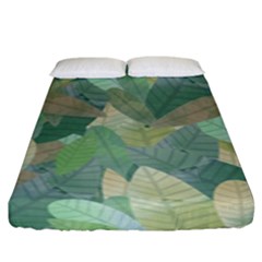 Watercolor Leaves Pattern Fitted Sheet (king Size) by Valentinaart