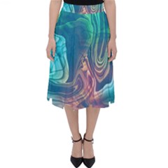 Opaled Abstract  Classic Midi Skirt by VeataAtticus
