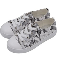 Vintage Cherry Blossom Flowers Kids  Low Top Canvas Sneakers by Pakrebo