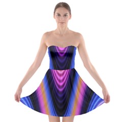 Wave Line Waveform Sound Purple Strapless Bra Top Dress