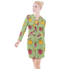 Seamless Healthy Fruit Button Long Sleeve Dress by HermanTelo