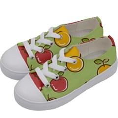 Seamless Healthy Fruit Kids  Low Top Canvas Sneakers by HermanTelo