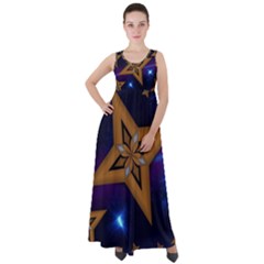Star Background Empire Waist Velour Maxi Dress