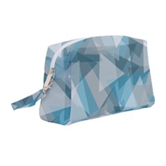 Triangle Blue Pattern Wristlet Pouch Bag (medium) by HermanTelo
