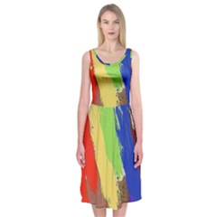 Abstract Painting Midi Sleeveless Dress
