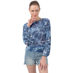 Abstract Blue Diving Fresh Banded Bottom Chiffon Top by HermanTelo
