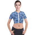 Abstract Blue Diving Fresh Short Sleeve Cropped Jacket View1