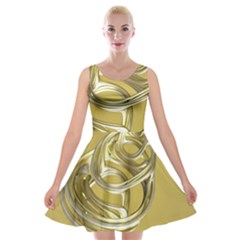 Fractal Abstract Artwork Velvet Skater Dress by HermanTelo