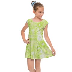 Background Green Star Kids  Cap Sleeve Dress