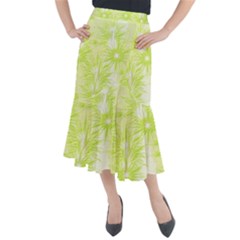 Background Green Star Midi Mermaid Skirt