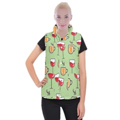 Cups And Mugs Women s Button Up Vest by HermanTelo