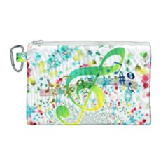 Circle Music Pattern Canvas Cosmetic Bag (large) by HermanTelo