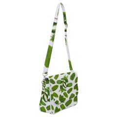 Mint Seamless Pattern Leaf Green Shoulder Bag With Back Zipper by Pakrebo