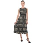 Stone Patch Sidewalk Midi Tie-Back Chiffon Dress