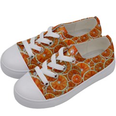 Oranges Background Kids  Low Top Canvas Sneakers