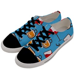 Cups And Mugs Blue Men s Low Top Canvas Sneakers by HermanTelo