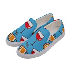 Cups And Mugs Blue Women s Canvas Slip Ons