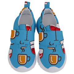 Cups And Mugs Blue Kids  Velcro No Lace Shoes by HermanTelo