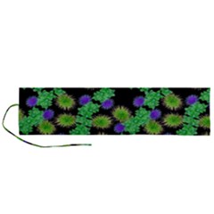 Flowers Pattern Background Roll Up Canvas Pencil Holder (l)