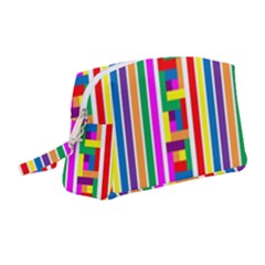 Rainbow Geometric Spectrum Wristlet Pouch Bag (medium)