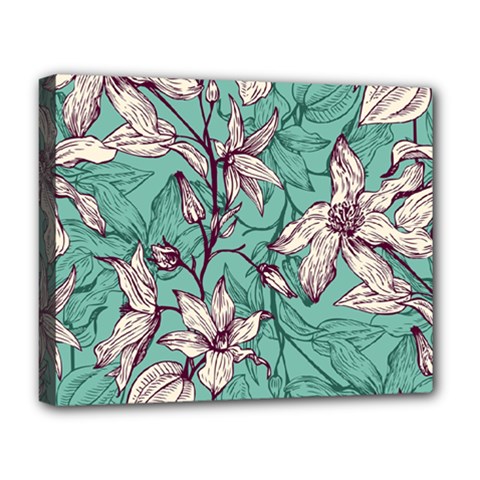 Vintage Floral Pattern Deluxe Canvas 20  X 16  (stretched) by Sobalvarro