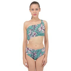 Vintage Floral Pattern Spliced Up Two Piece Swimsuit by Sobalvarro