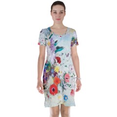 Floral Bouquet Short Sleeve Nightdress by Sobalvarro