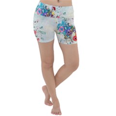 Floral Bouquet Lightweight Velour Yoga Shorts by Sobalvarro