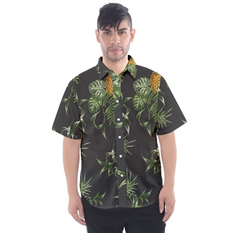 Pineapples Pattern Men s Short Sleeve Shirt by Sobalvarro