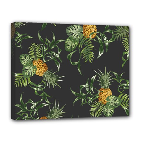 Pineapples Pattern Canvas 14  X 11  (stretched) by Sobalvarro