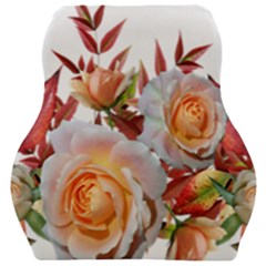 Roses Flowers Leaves Nandina Car Seat Velour Cushion  by Simbadda