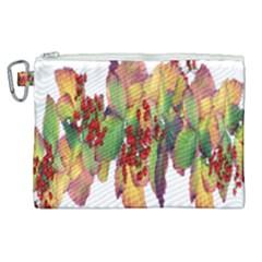 Leaves Autumn Berries Garden Canvas Cosmetic Bag (xl) by Simbadda