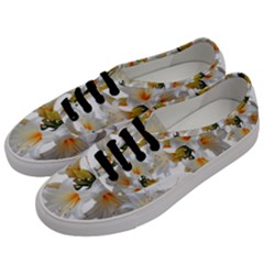 Lilies White Belladonna Men s Classic Low Top Sneakers by Simbadda
