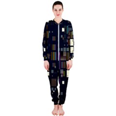 Blocks Pattern Rainbow, Backgrounds Textures Onepiece Jumpsuit (ladies)  by Simbadda