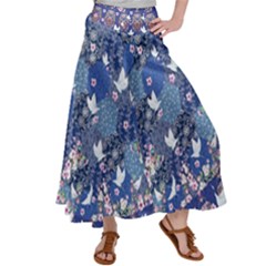 Floral Patchwork Satin Palazzo Pants by flowerland