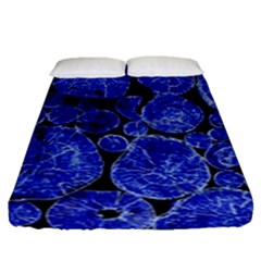 Neon Abstract Cobalt Blue Wood Fitted Sheet (queen Size) by Bajindul