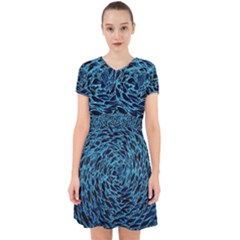 Neon Abstract Surface Texture Blue Adorable In Chiffon Dress