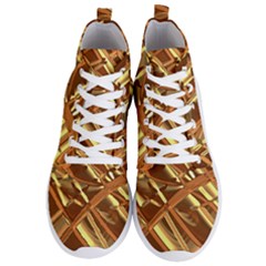 Gold Background Form Color Men s Lightweight High Top Sneakers by Alisyart