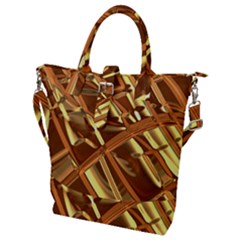Gold Background Form Color Buckle Top Tote Bag