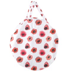 Poppies Giant Round Zipper Tote by scharamo