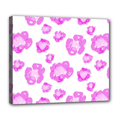 Pink Flower Deluxe Canvas 24  X 20  (stretched) by scharamo