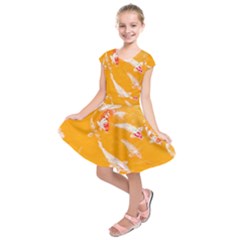 Koi Carp Scape Kids  Short Sleeve Dress by essentialimage