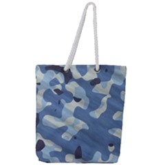 Tarn Blue Pattern Camouflage Full Print Rope Handle Tote (large)