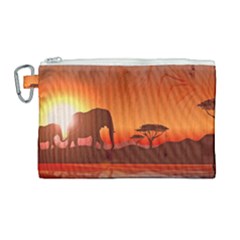 African Background Canvas Cosmetic Bag (large) by Simbadda