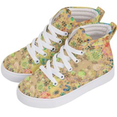 Flowers Color Colorful Watercolour Kids  Hi-top Skate Sneakers by Simbadda