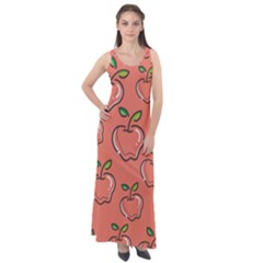 Fruit Apple Sleeveless Velour Maxi Dress