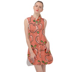 Fruit Apple Sleeveless Shirt Dress