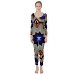 Background Mandala Star Long Sleeve Catsuit by Mariart