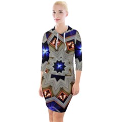 Background Mandala Star Quarter Sleeve Hood Bodycon Dress by Mariart